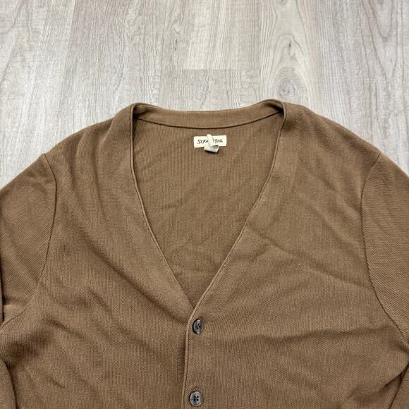 Vintage St John's Bay Cardigan Sweater Men's Extra Large Brown Knit Preppy 90s - Picture 3 of 6